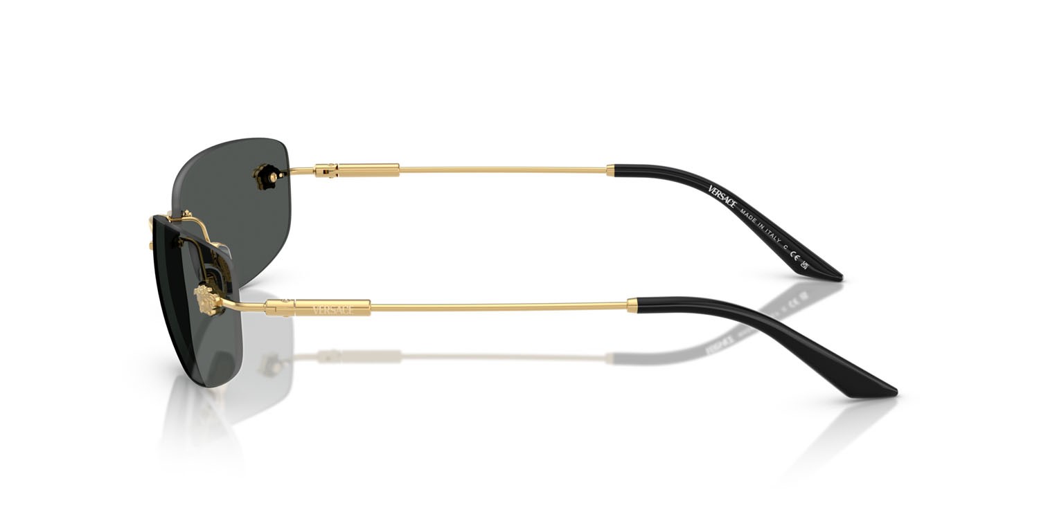 Sunglasses Versace VE 2279 (100287) color oro shape rectangle lenses grigio scuro