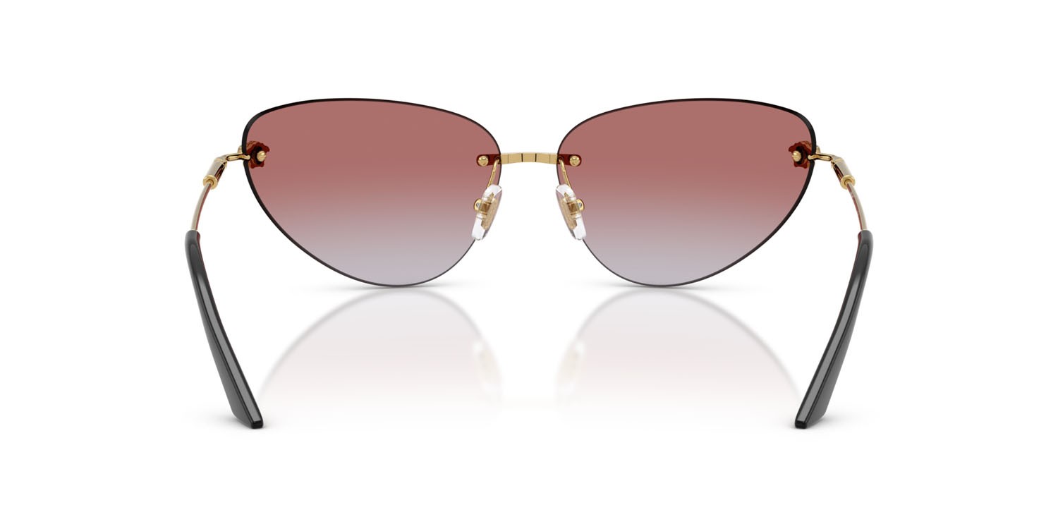 Occhiali da sole Versace VE 2281 (10026F) colore oro forma cat eye lenti rosa sfumato rosa a specchio