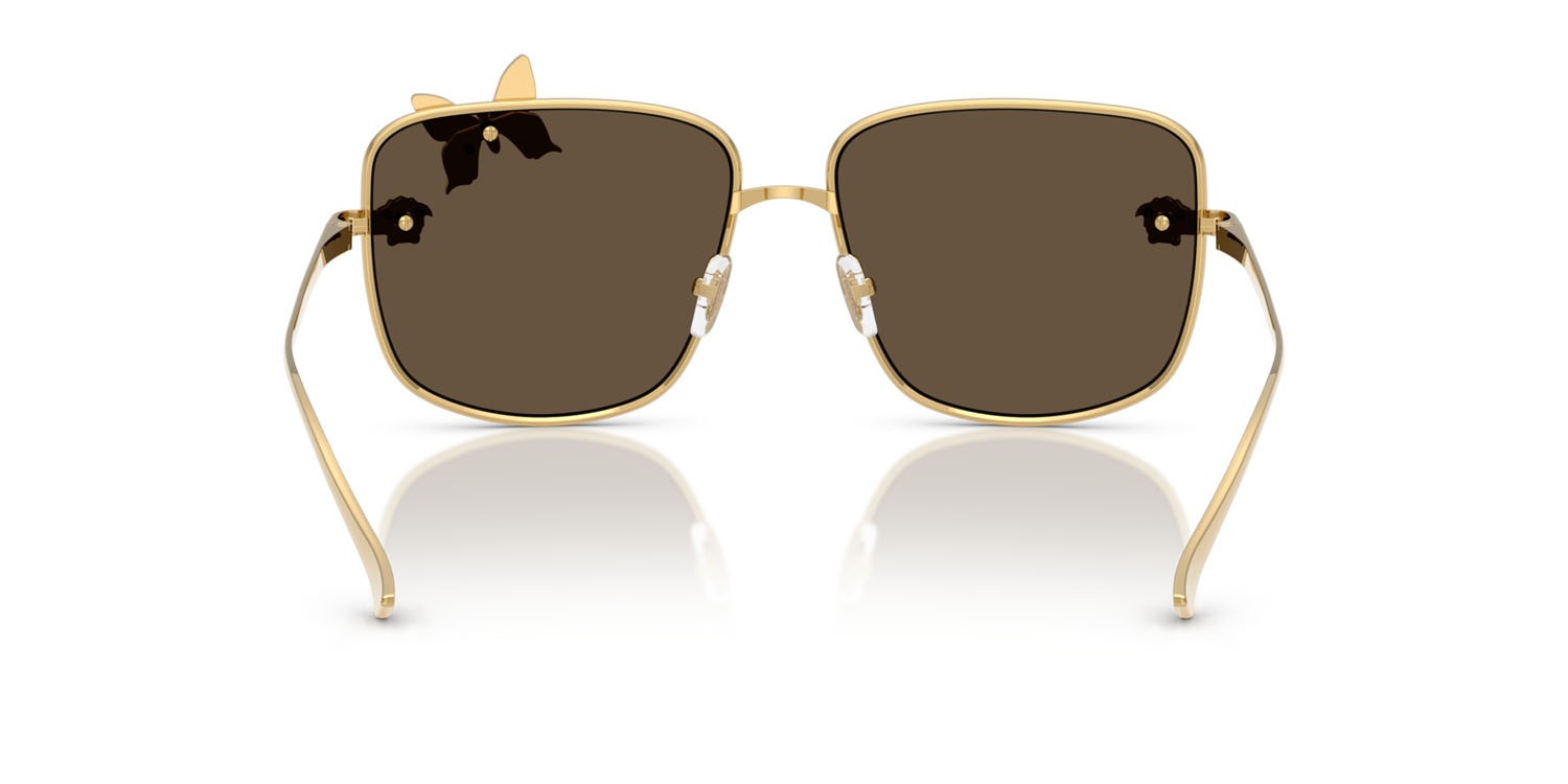 Occhiali da sole Versace VE 2282 (K0030W) colore placcato oro forma quadrato lenti trasparente specchiato vero oro rose