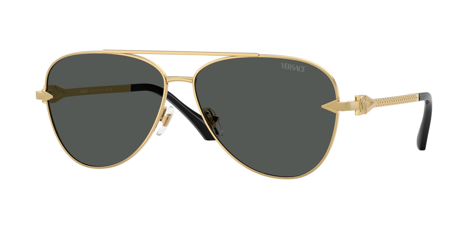 Occhiali da sole Versace VE 2283 (100287) colore oro forma aviator lenti grigio scuro