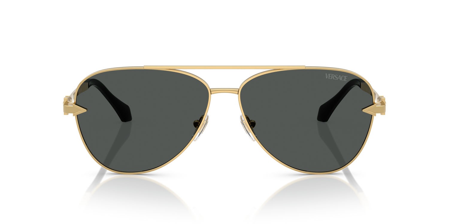 Occhiali da sole Versace VE 2283 (100287) colore oro forma aviator lenti grigio scuro