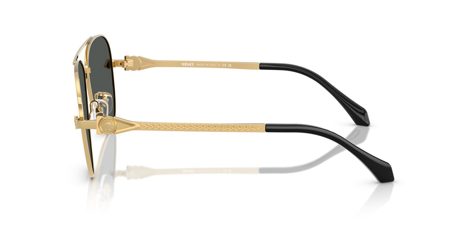 Occhiali da sole Versace VE 2283 (100287) colore oro forma aviator lenti grigio scuro