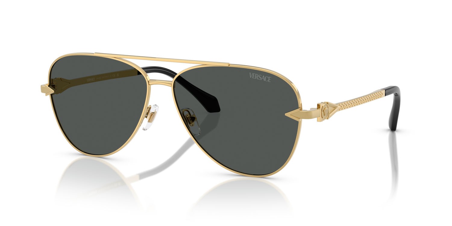 Occhiali da sole Versace VE 2283 (100287) colore oro forma aviator lenti grigio scuro