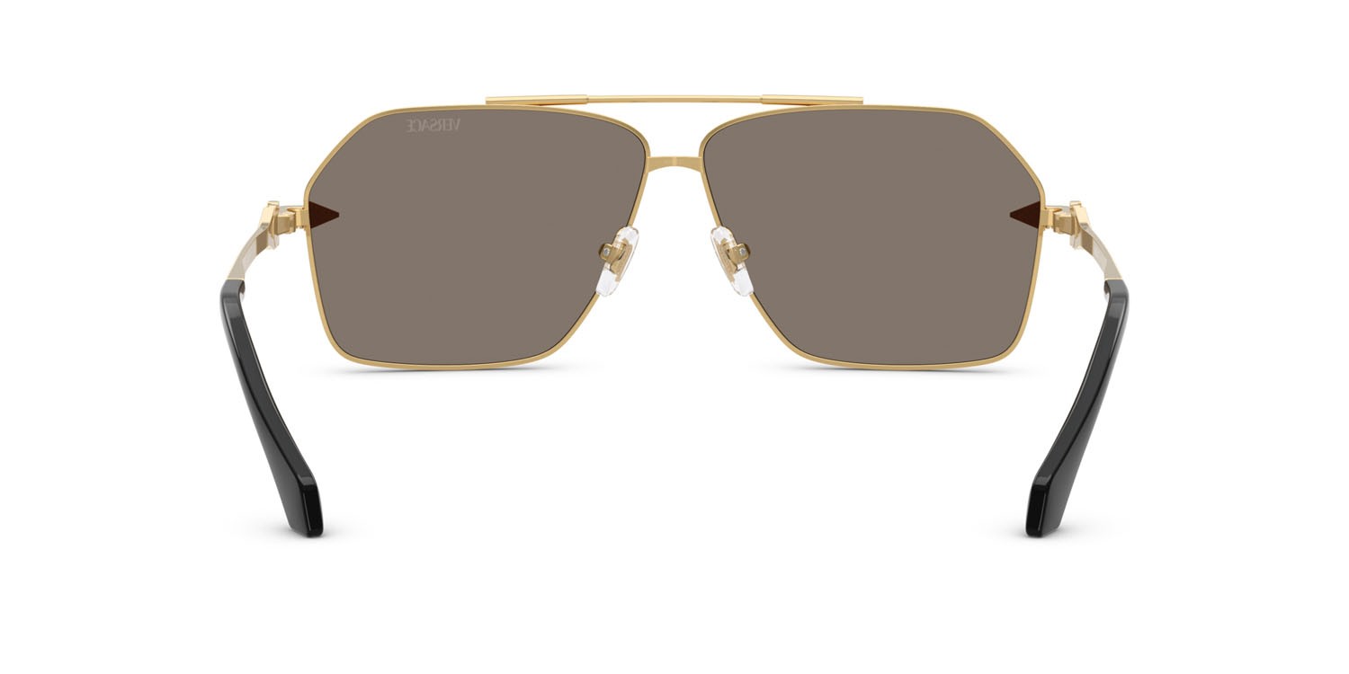 Occhiali da sole Versace VE 2284 (10026G) colore oro forma aviator lenti grigio chiaro specchiato argento