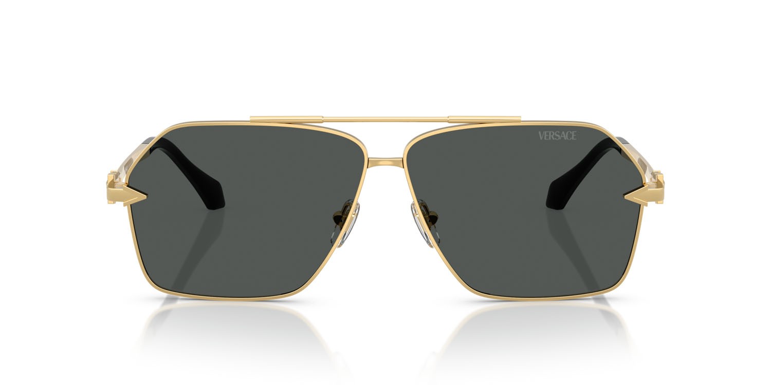 Occhiali da sole Versace VE 2284 (100287) colore oro forma aviator lenti grigio scuro