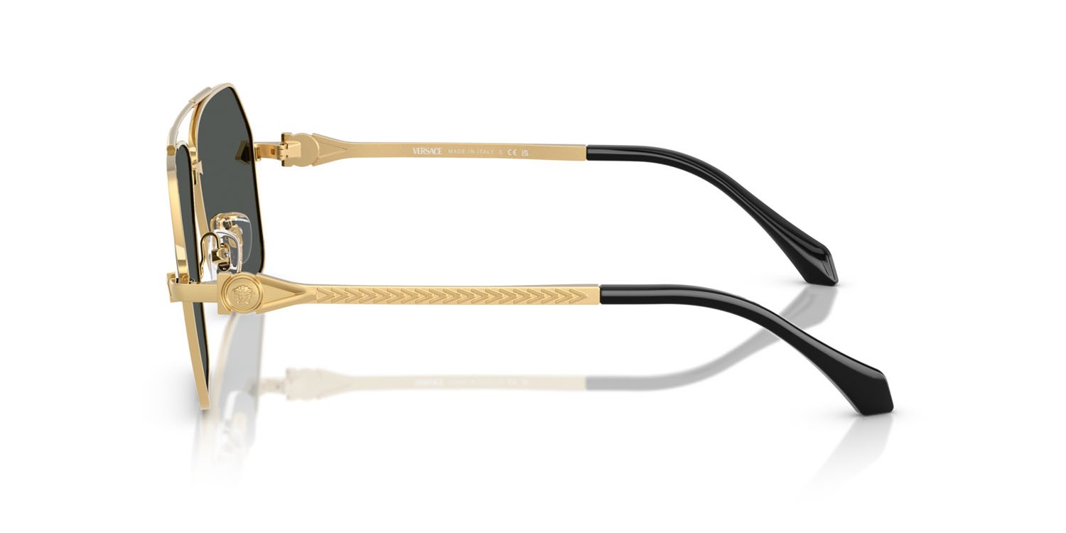 Occhiali da sole Versace VE 2284 (100287) colore oro forma aviator lenti grigio scuro