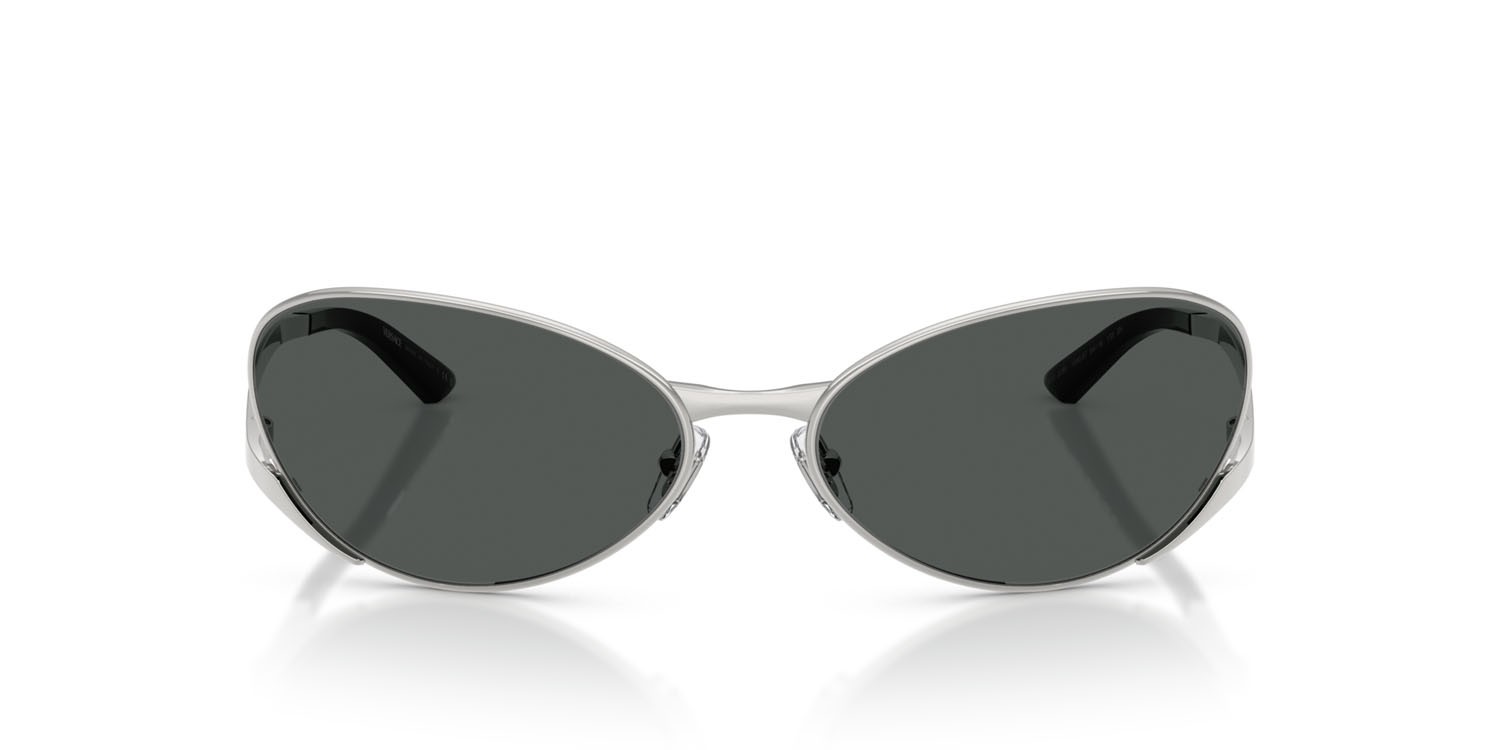 Occhiali da sole Versace VE 2285 (100087) colore argento forma ovale lenti grigio scuro