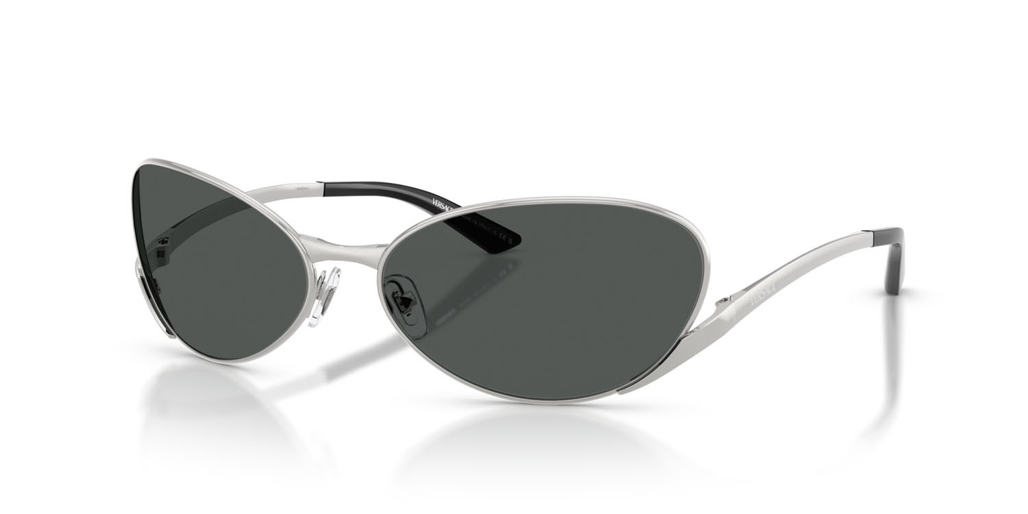 Occhiali da sole Versace VE 2285 (100087) colore argento forma ovale lenti grigio scuro