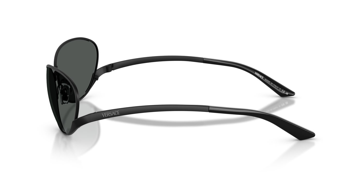 Occhiali da sole Versace VE 2285 (143687) colore nero opaco forma ovale lenti grigio scuro