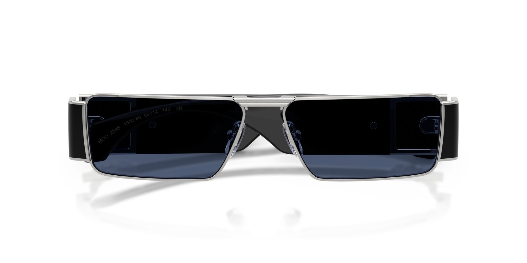 Sonnenbrillen Versace VE 2286 (100080) farbe argento form rechteckig gläser blu scuro