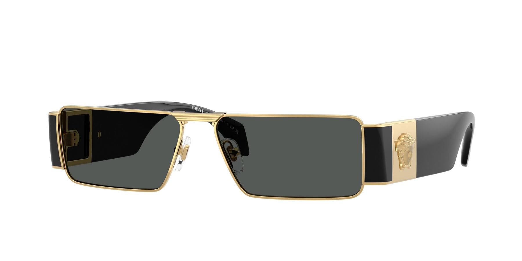 Sonnenbrillen Versace VE 2286 (100287) farbe oro form rechteckig gläser grigio scuro