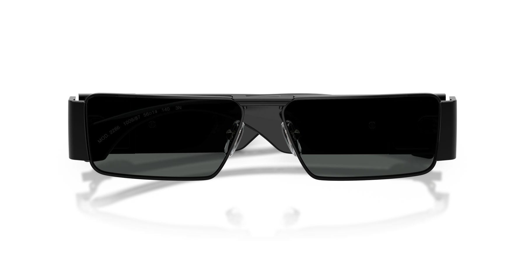 Occhiali da sole Versace VE 2286 (100987) colore nero forma rettangolare lenti grigio scuro