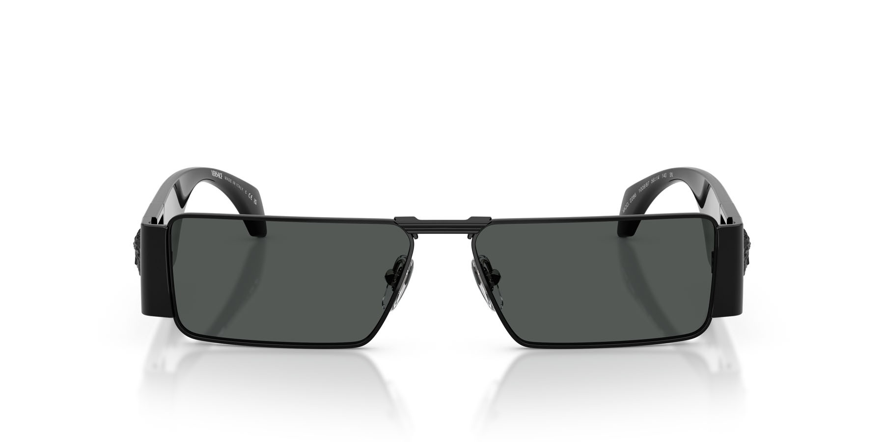 Occhiali da sole Versace VE 2286 (100987) colore nero forma rettangolare lenti grigio scuro
