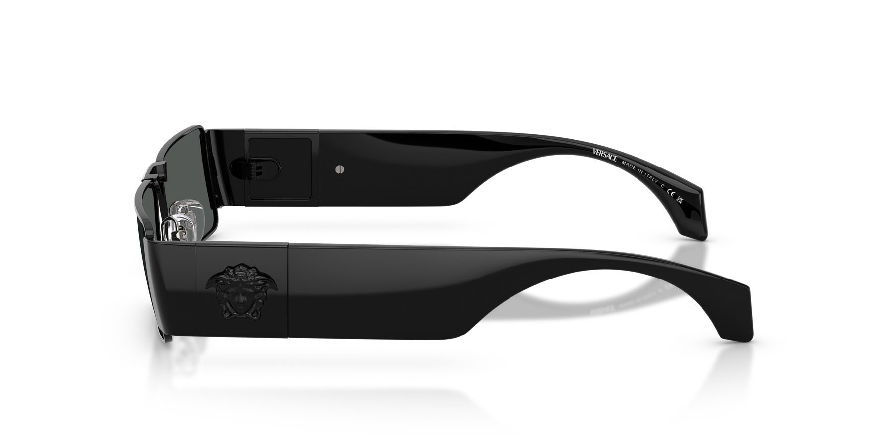 Occhiali da sole Versace VE 2286 (100987) colore nero forma rettangolare lenti grigio scuro
