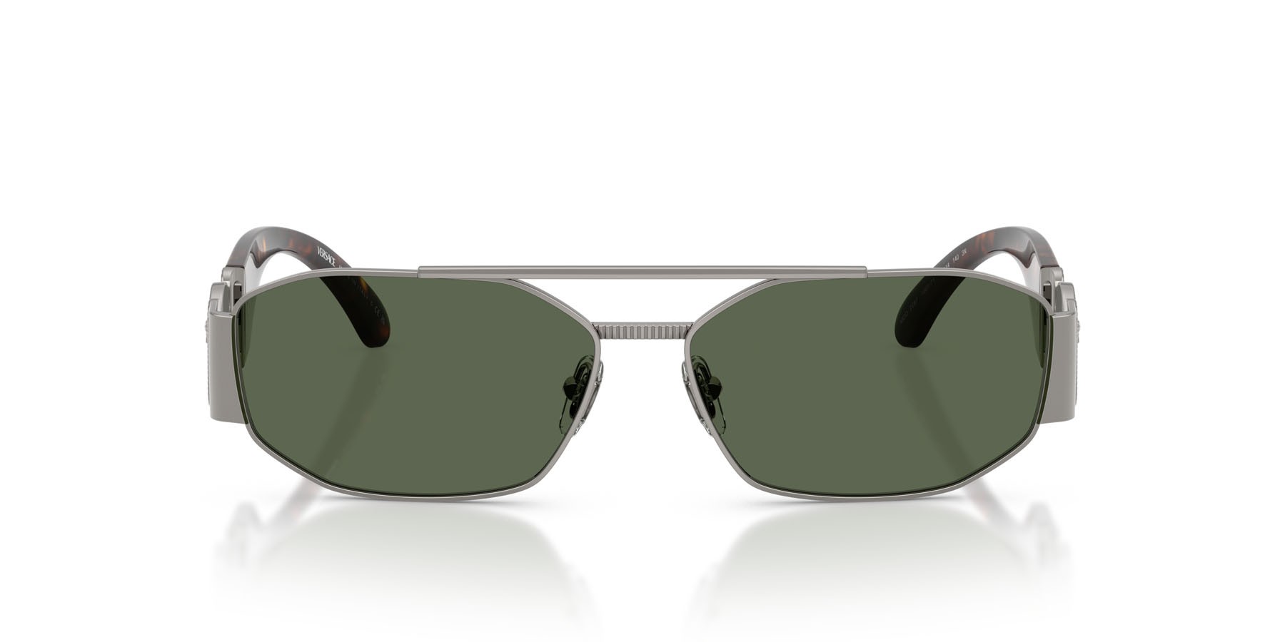 Occhiali da sole Versace VE 2287 (100171) colore gunmetal forma irregolare lenti verde scuro