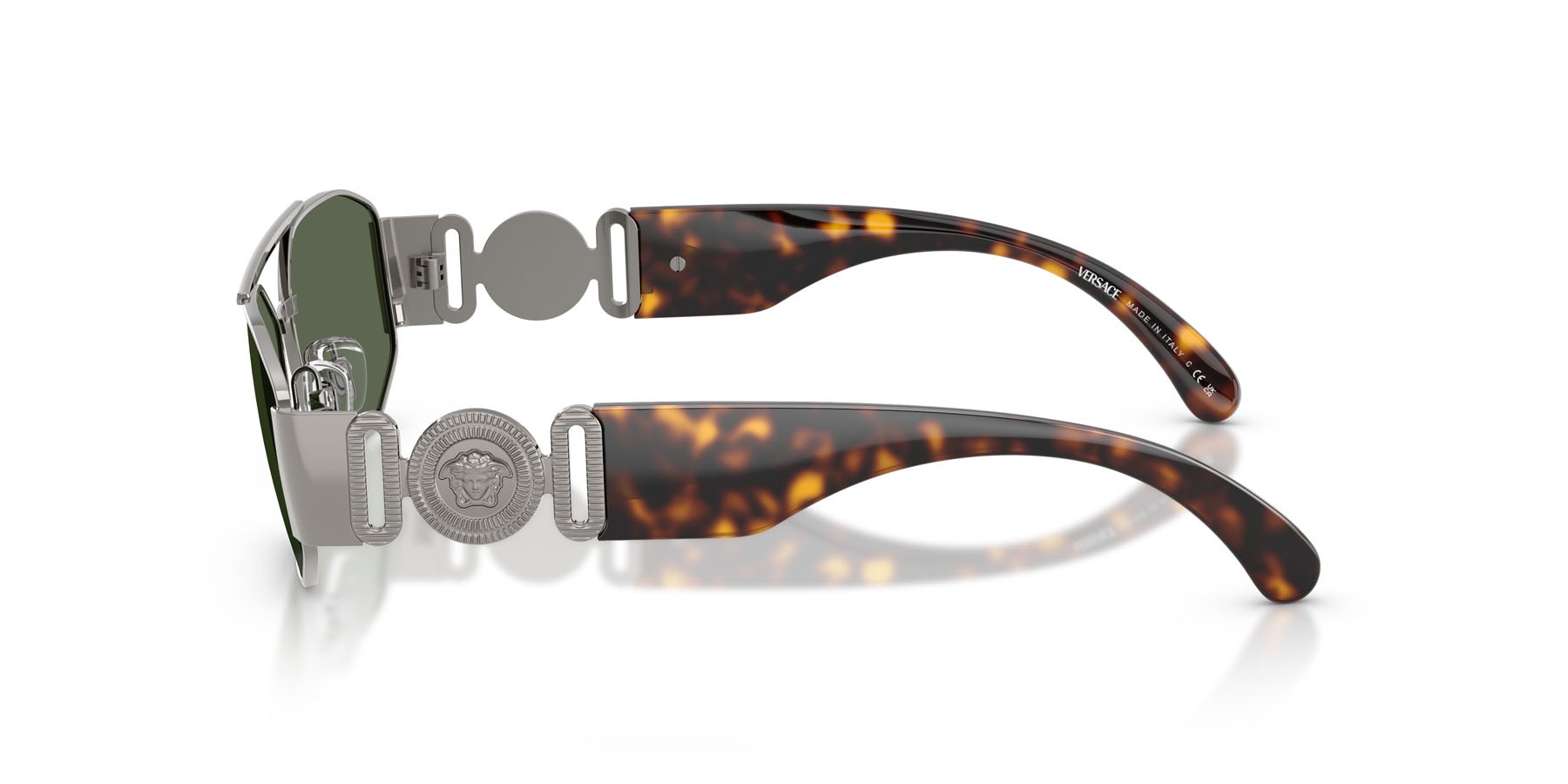 Occhiali da sole Versace VE 2287 (100171) colore gunmetal forma irregolare lenti verde scuro