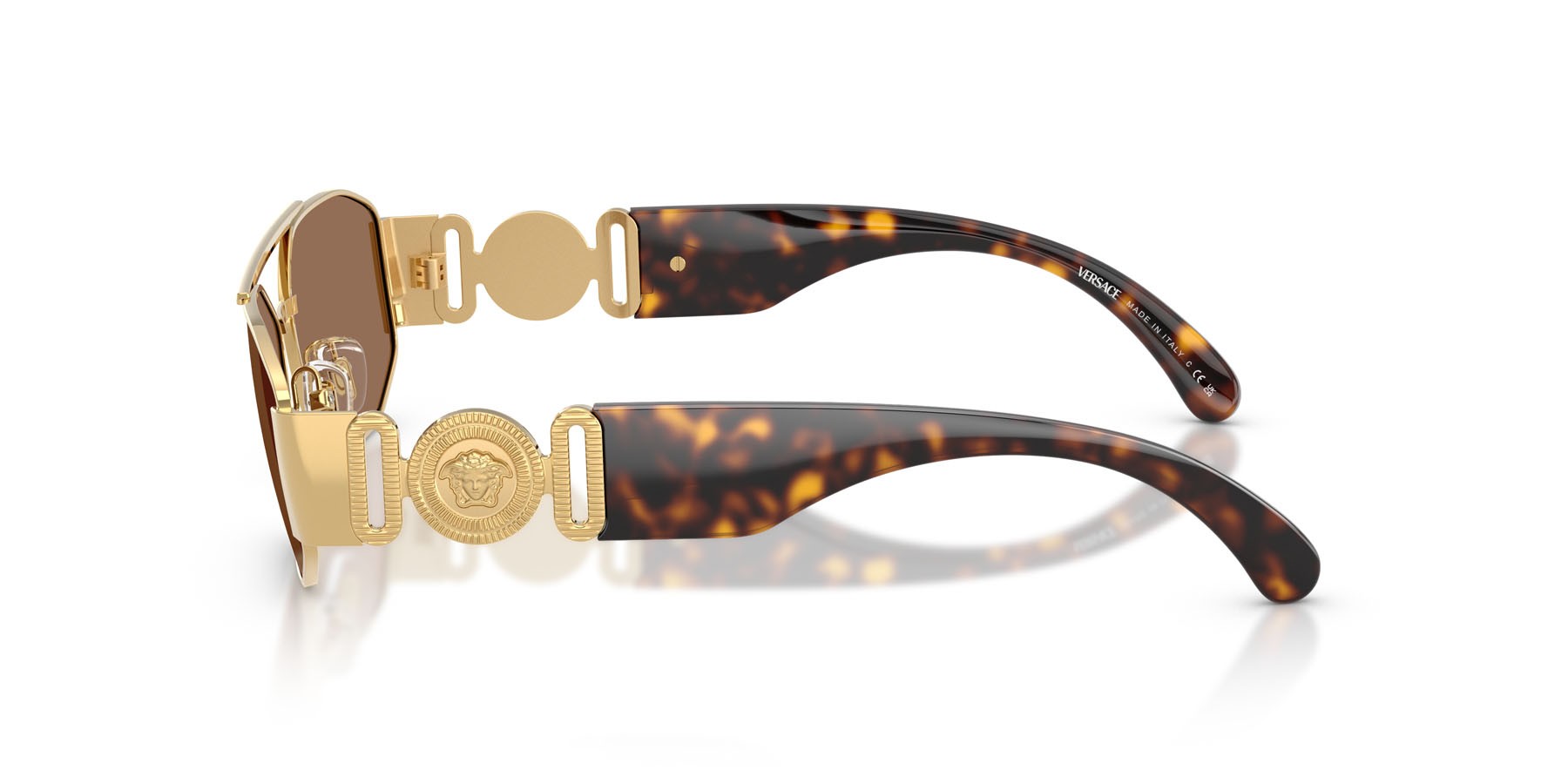 Occhiali da sole Versace VE 2287 (100273) colore oro forma irregolare lenti marrone scuro