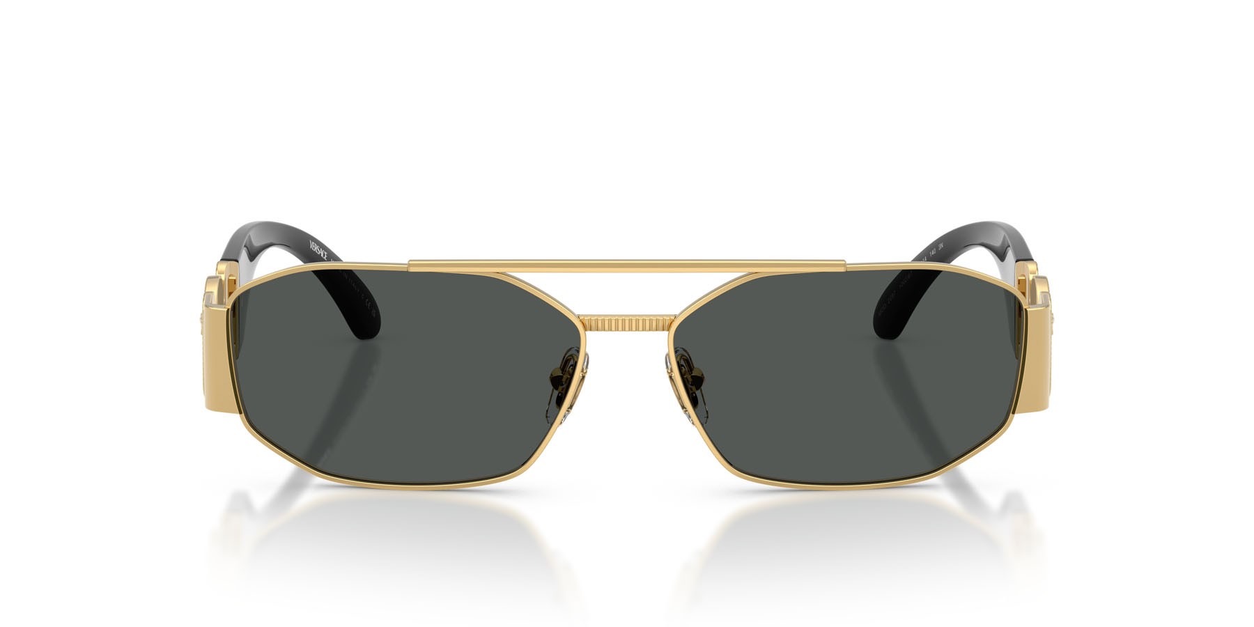 Sunglasses Versace VE 2287 (100287) color oro shape irregular lenses grigio scuro