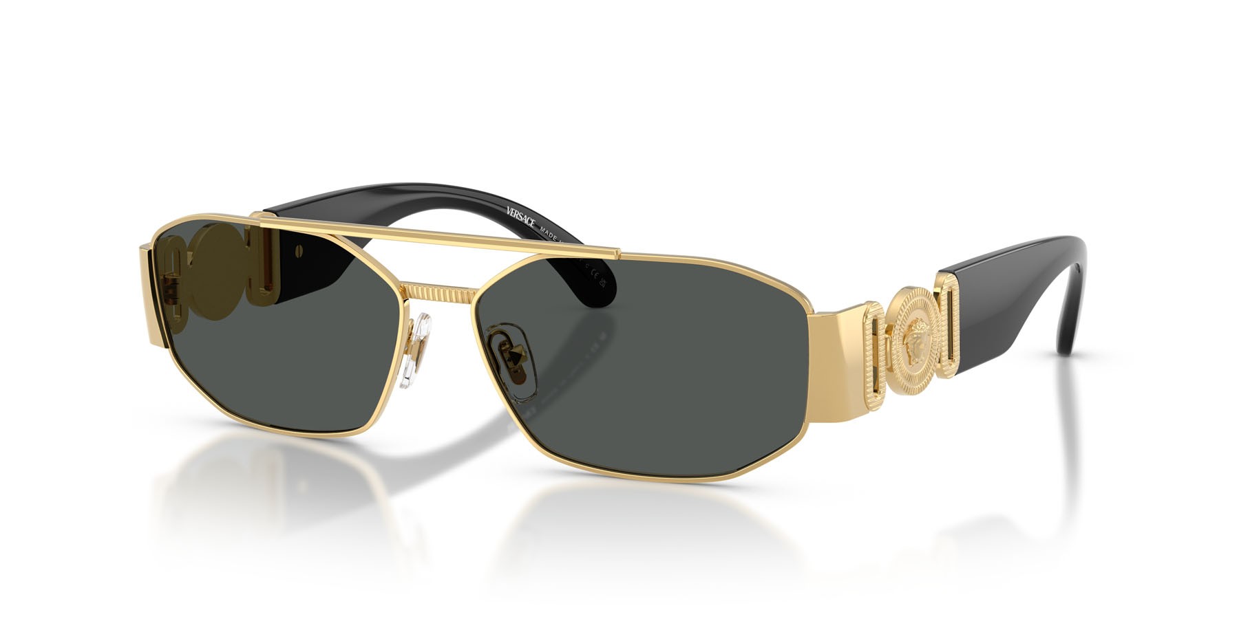 Sunglasses Versace VE 2287 (100287) color oro shape irregular lenses grigio scuro