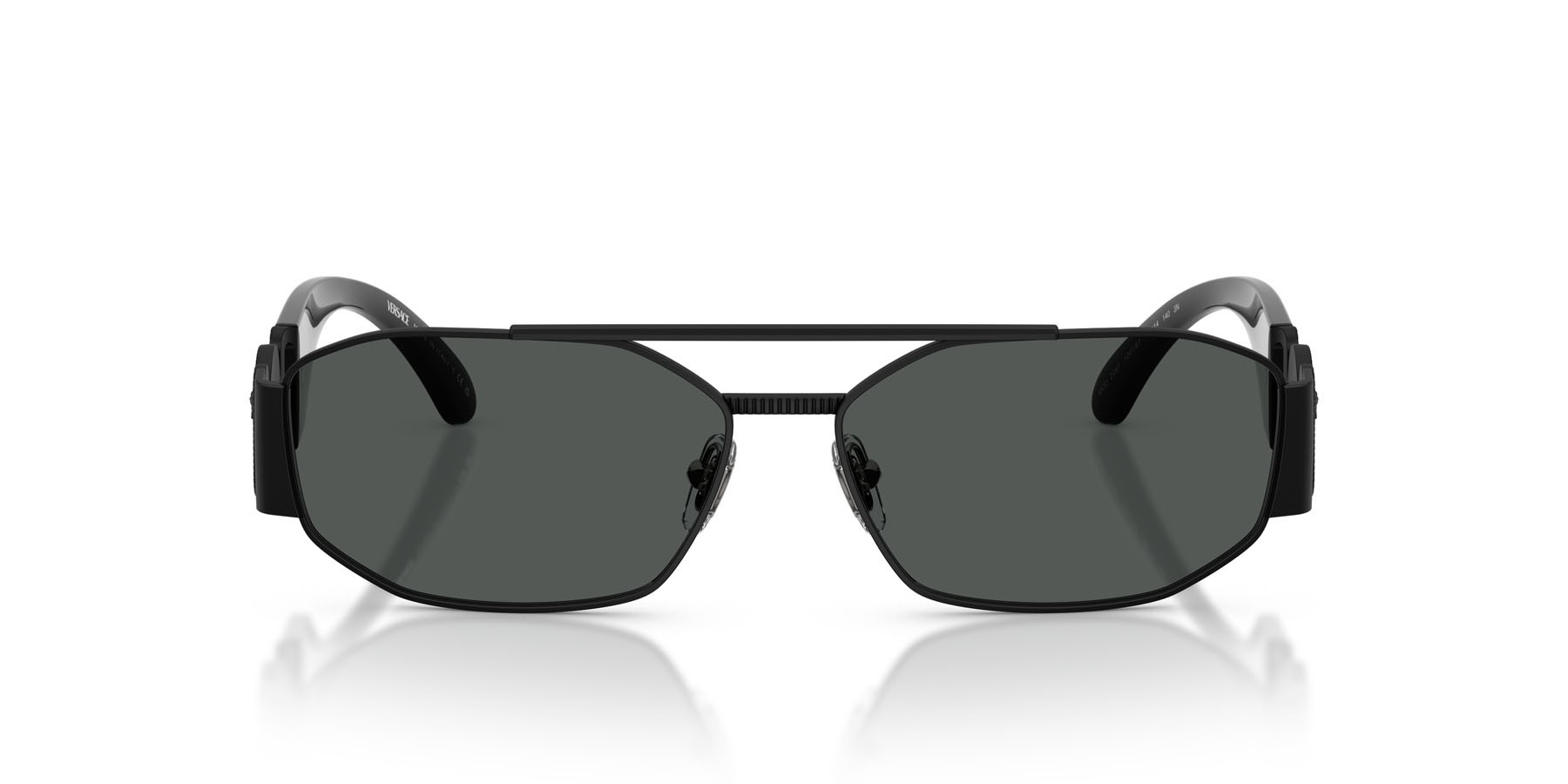 Occhiali da sole Versace VE 2287 (126187) colore nero opaco forma irregolare lenti grigio scuro