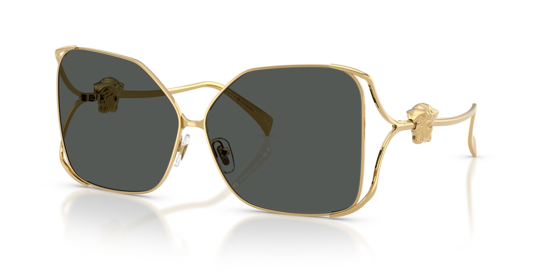 Occhiali da sole Versace VE 2288 (100287) colore oro forma quadrato lenti grigio scuro