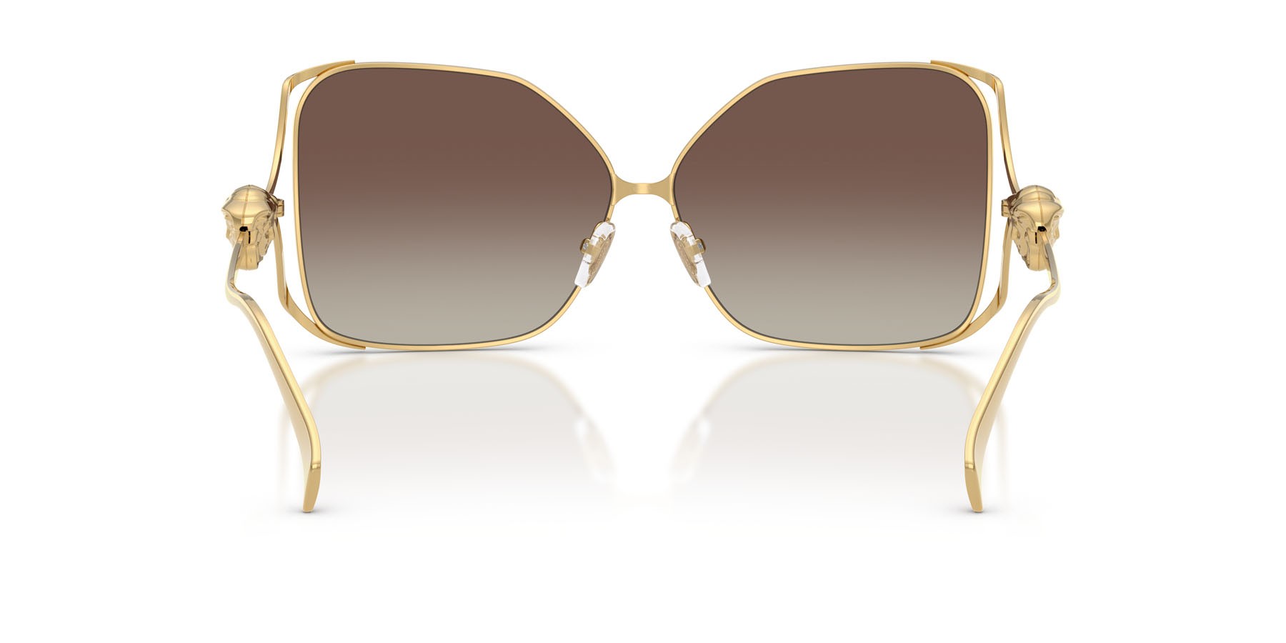Occhiali da sole Versace VE 2288 (1002B8) colore oro forma quadrato lenti marrone sfumato specchiato argento
