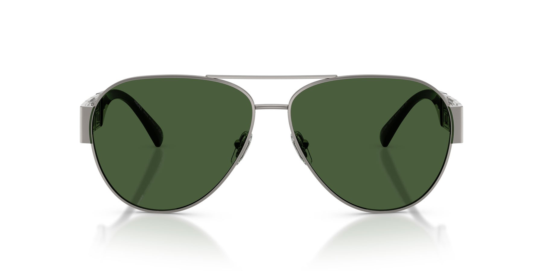Occhiali da sole Versace VE 2289 (100071) colore gunmetal forma aviator lenti verde scuro