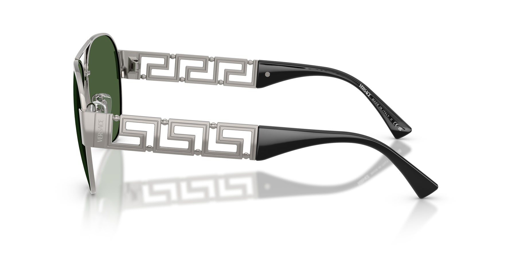 Occhiali da sole Versace VE 2289 (100071) colore gunmetal forma aviator lenti verde scuro