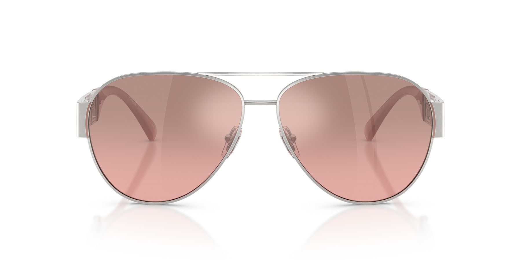 Occhiali da sole Versace VE 2289 (10017E) colore argento forma aviator lenti rosa sfumato argento a specchio