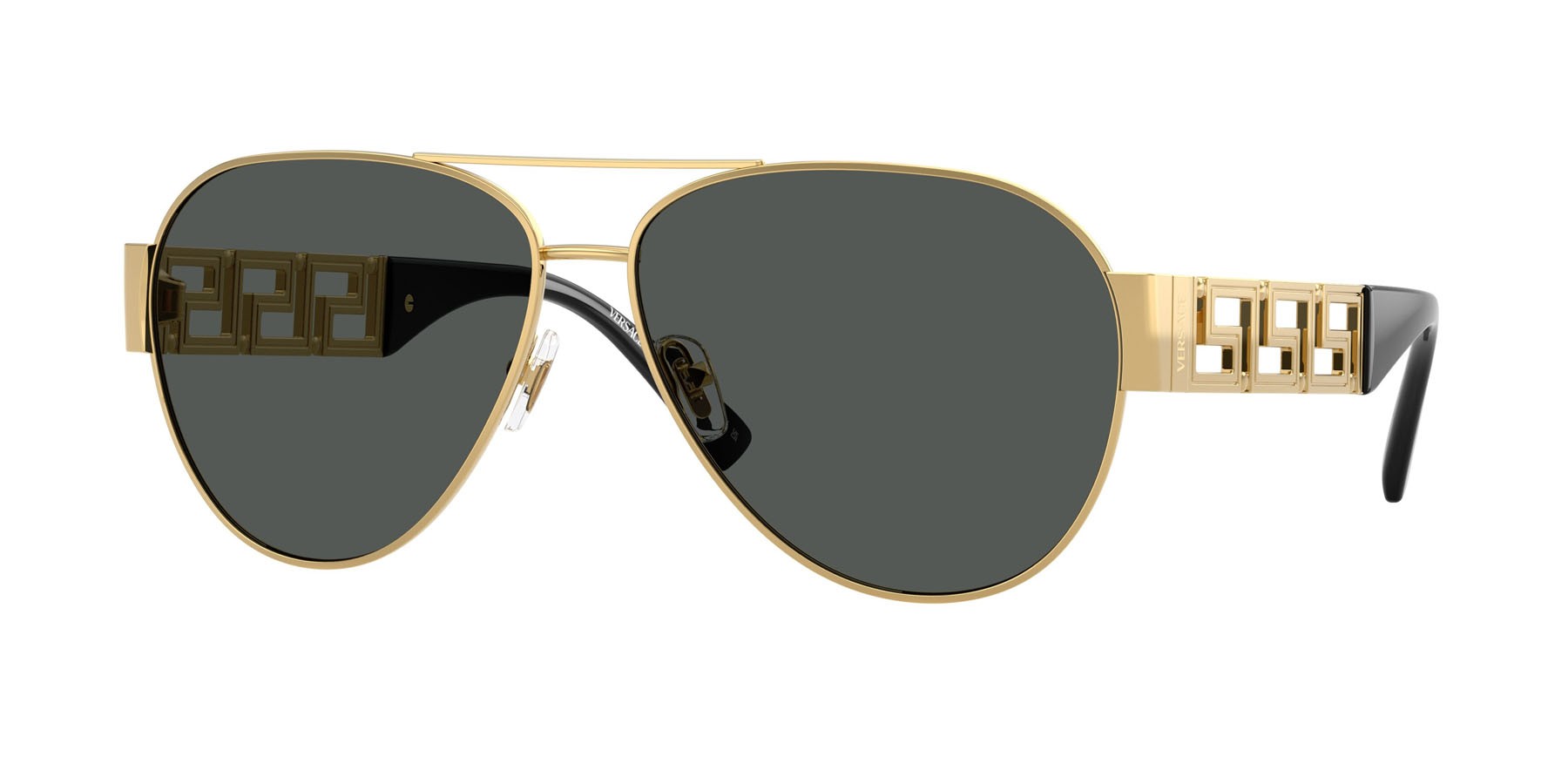 Occhiali da sole Versace VE 2289 (100287) colore oro forma aviator lenti grigio scuro