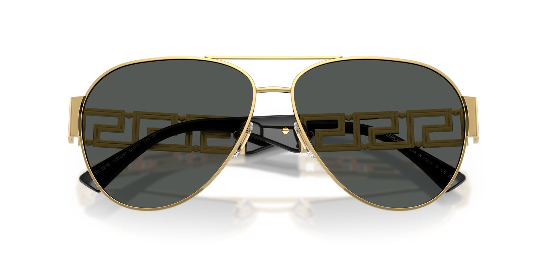Occhiali da sole Versace VE 2289 (100287) colore oro forma aviator lenti grigio scuro