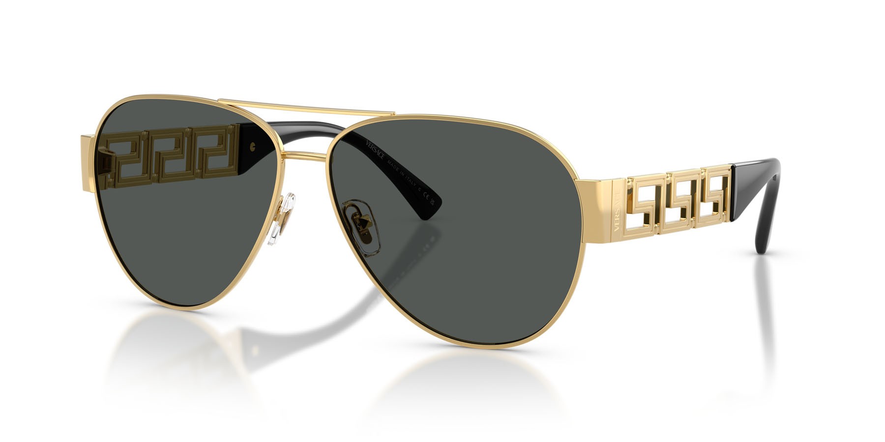 Occhiali da sole Versace VE 2289 (100287) colore oro forma aviator lenti grigio scuro