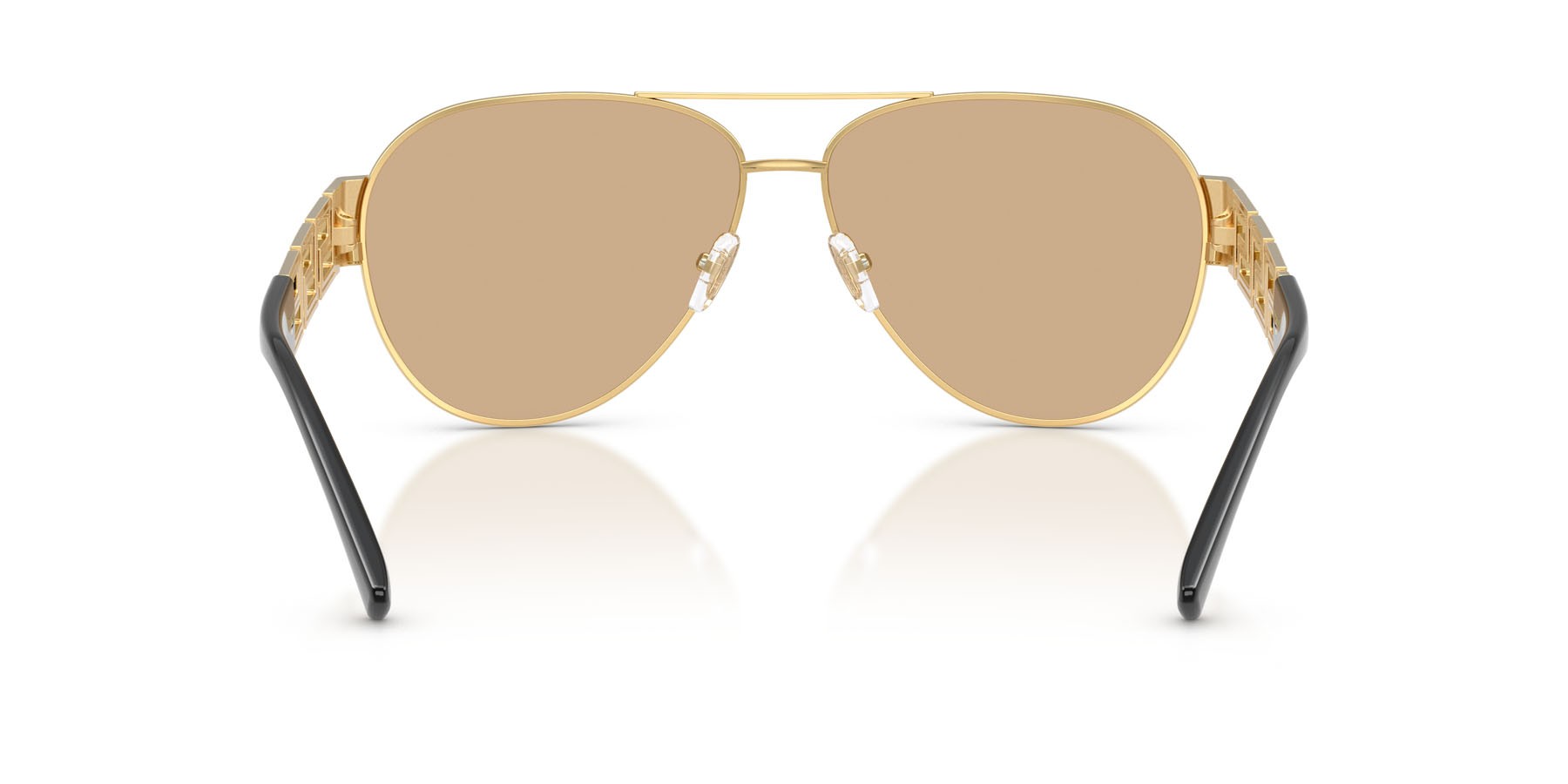 Occhiali da sole Versace VE 2289 (1002D8) colore oro forma aviator lenti giallo chiaro specchiata interno argento