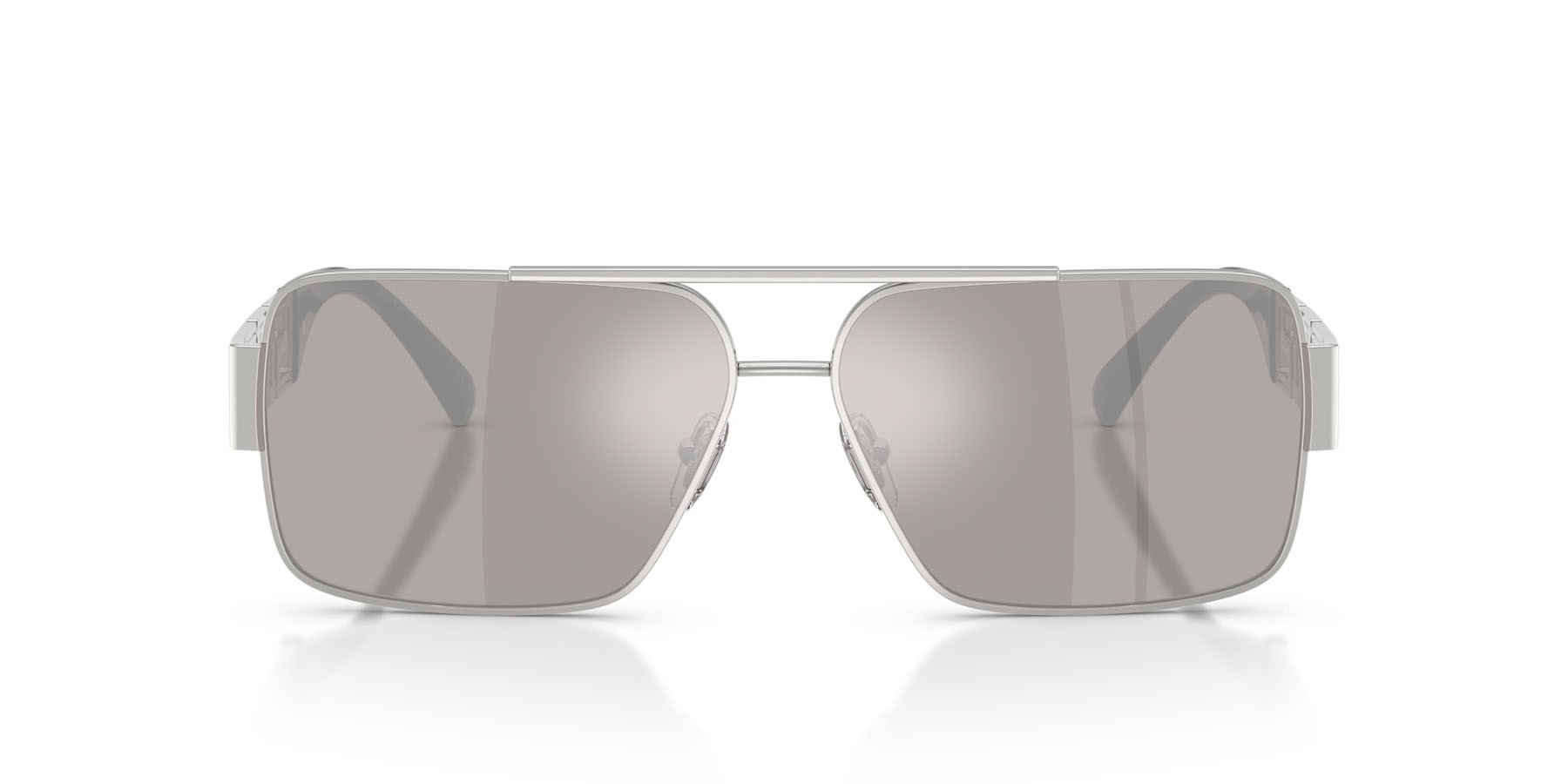 Occhiali da sole Versace VE 2290 (10016G) colore argento forma rettangolare lenti grigio chiaro specchiato argento 80