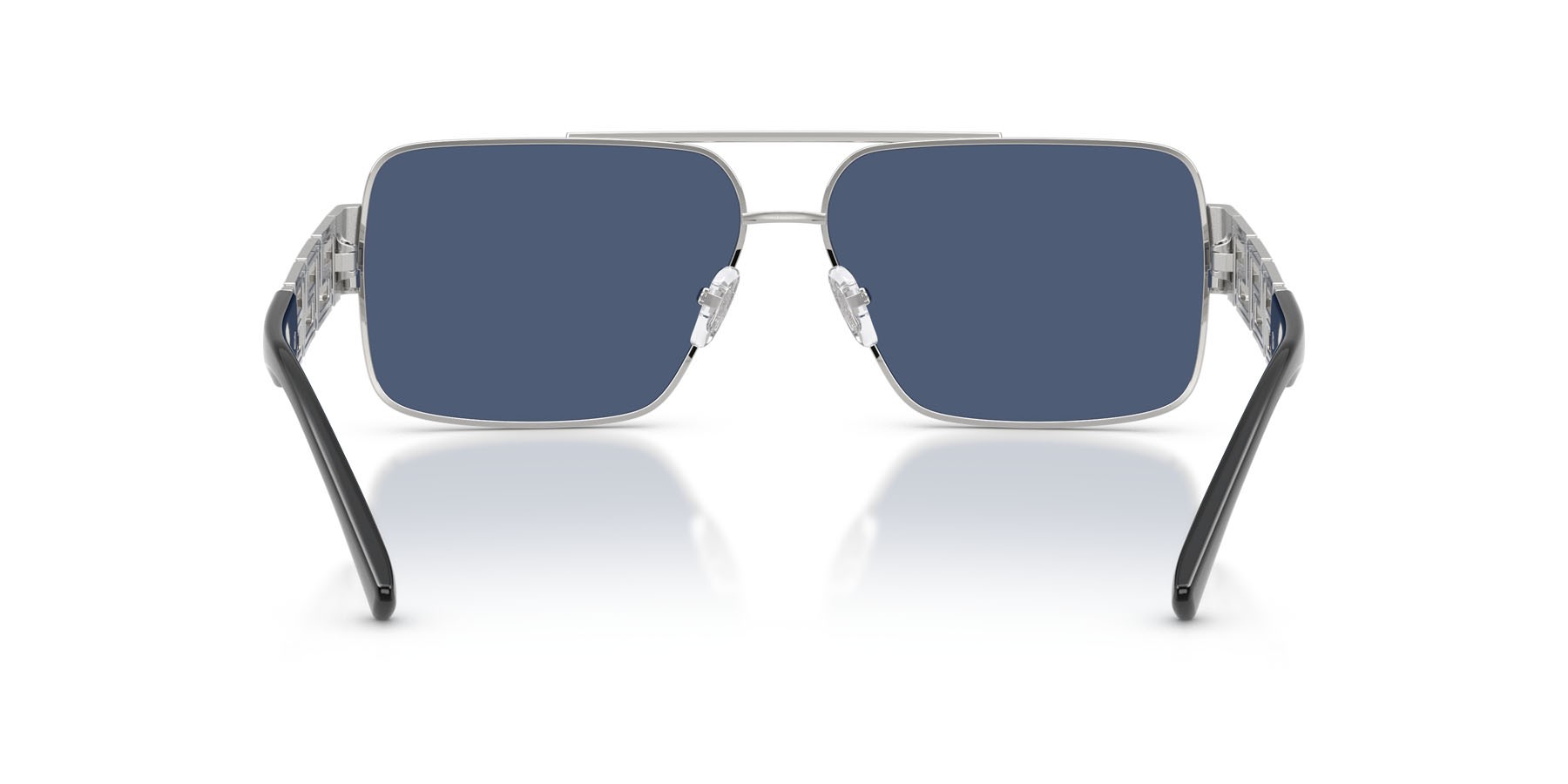 Occhiali da sole Versace VE 2290 (100180) colore argento forma rettangolare lenti blu scuro