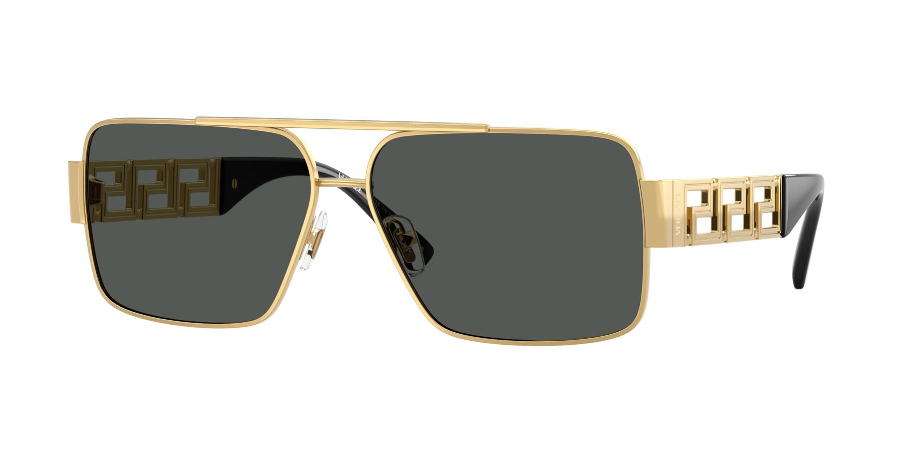 Occhiali da sole Versace VE 2290 (100287) colore oro forma rettangolare lenti grigio scuro