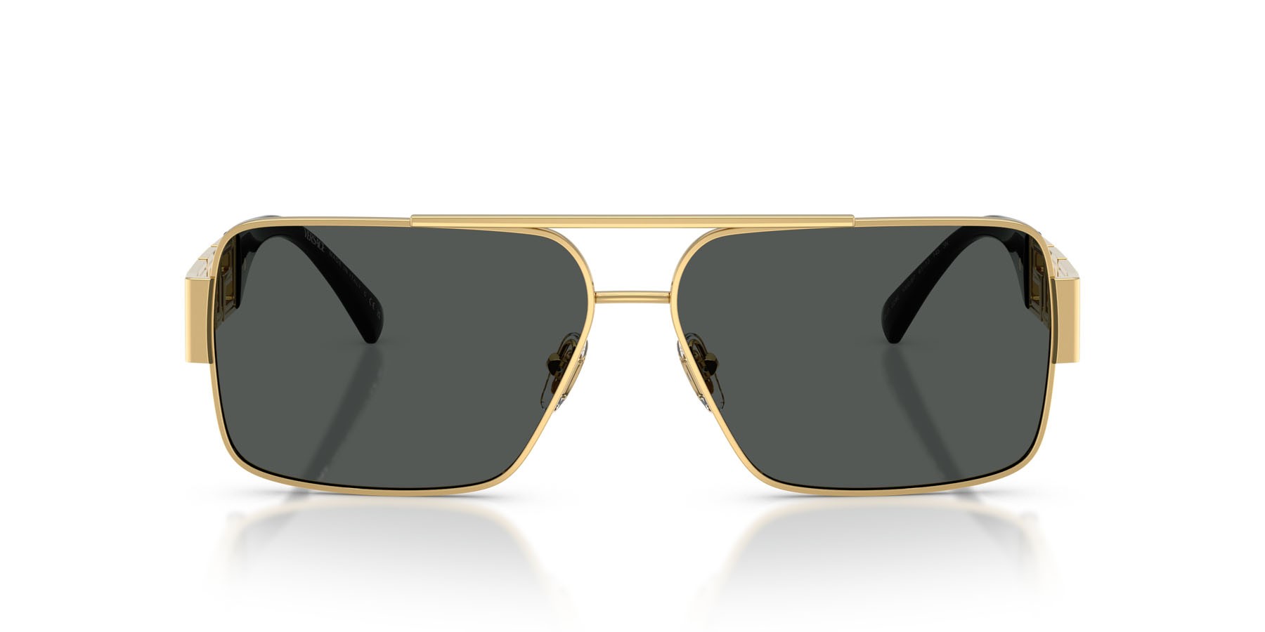 Occhiali da sole Versace VE 2290 (100287) colore oro forma rettangolare lenti grigio scuro