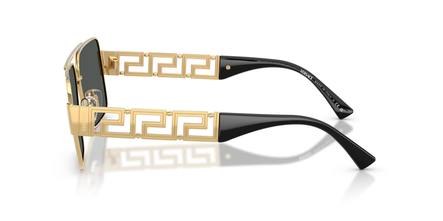 Occhiali da sole Versace VE 2290 (100287) colore oro forma rettangolare lenti grigio scuro