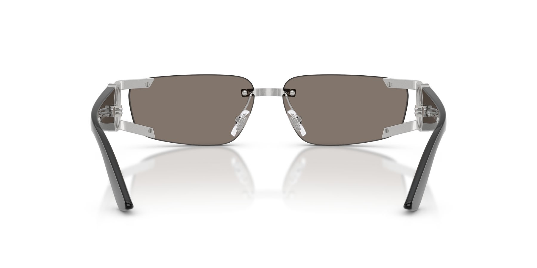 Occhiali da sole Versace VE 2291 (10016G) colore argento forma rettangolare lenti grigio chiaro specchiato argento