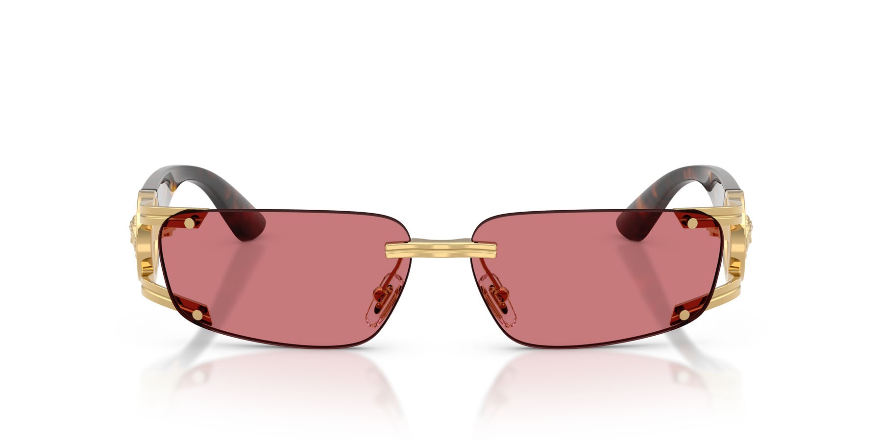Occhiali da sole Versace VE 2291 (100275) colore oro forma rettangolare lenti red hiper 8