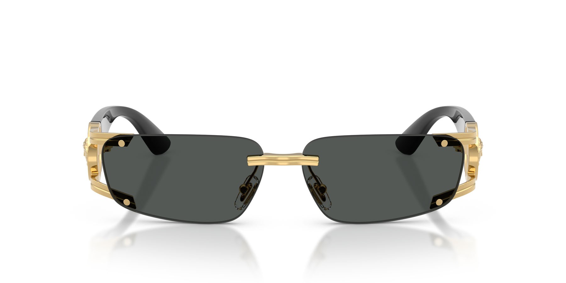 Occhiali da sole Versace VE 2291 (100287) colore oro forma rettangolare lenti grigio scuro