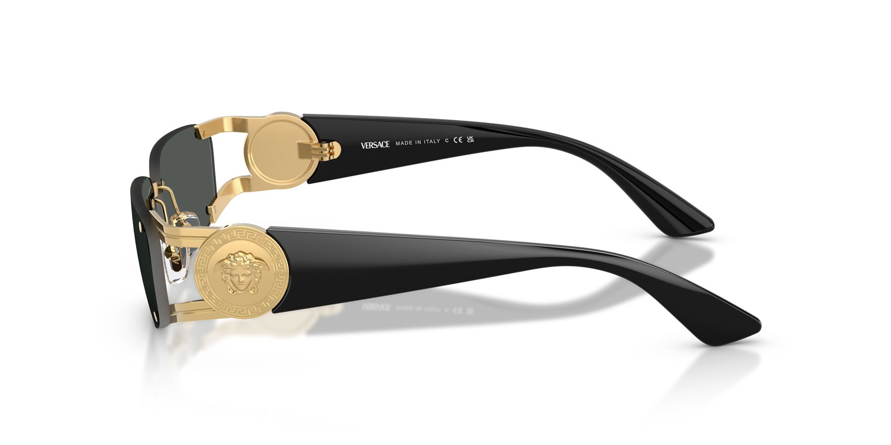 Occhiali da sole Versace VE 2291 (100287) colore oro forma rettangolare lenti grigio scuro
