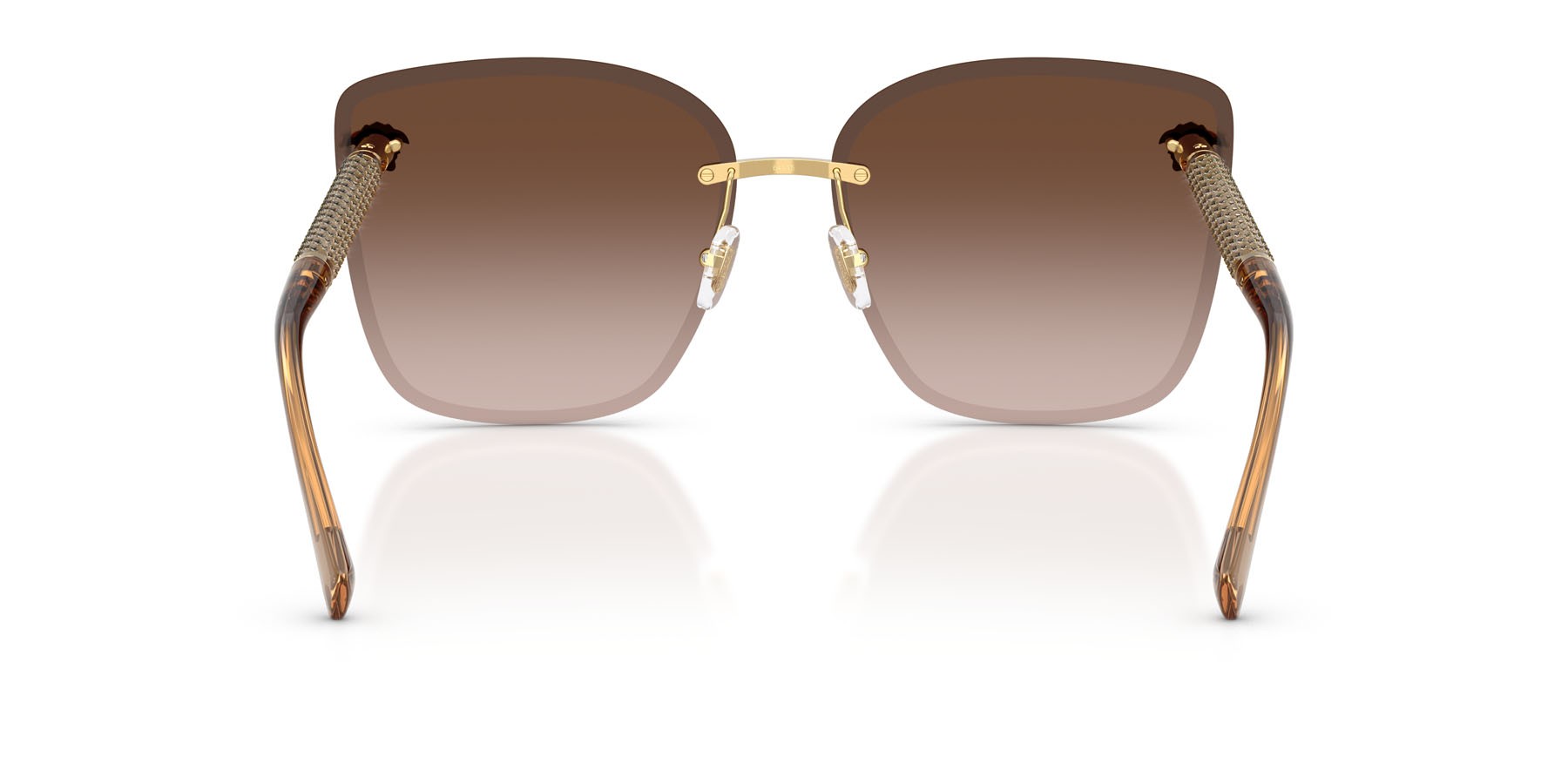 Occhiali da sole Versace VE 2292B (100213) colore oro forma cat eye lenti marrone chiaro/marrone scuro sfumato