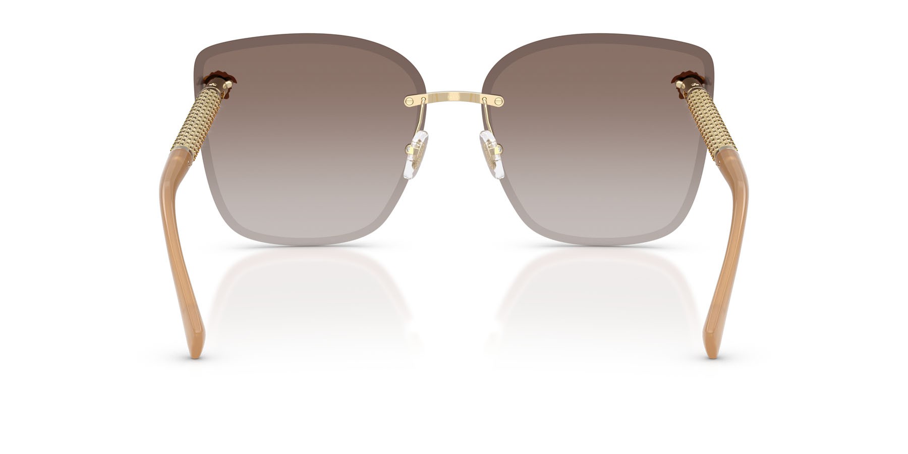 Occhiali da sole Versace VE 2292B (12625A) colore oro pallido forma cat eye lenti marrone chiaro/marrone scuro sfumato