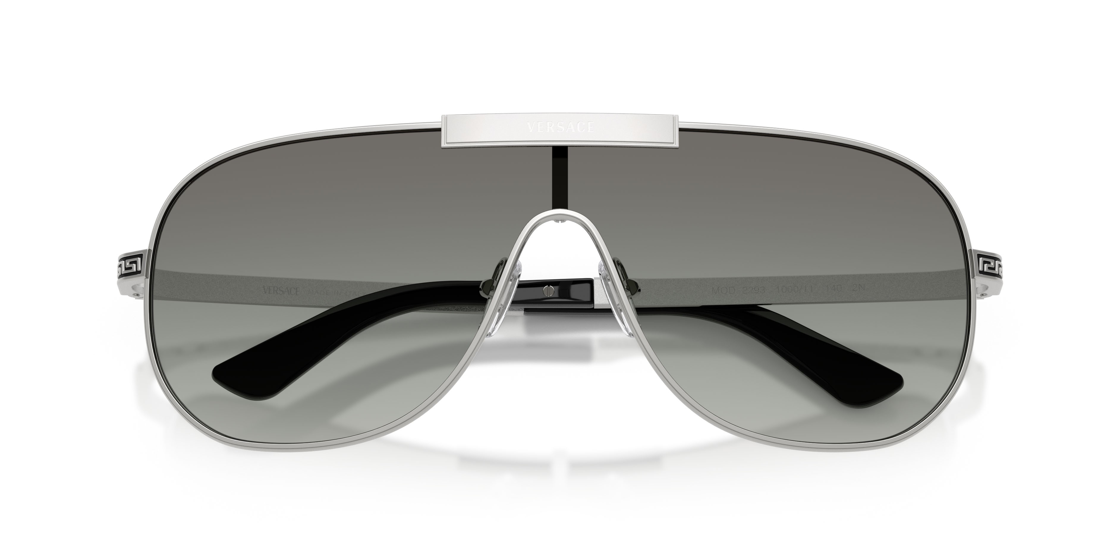 Sunglasses Versace VE 2293 (100011) color argento shape irregular lenses sfumato grigio