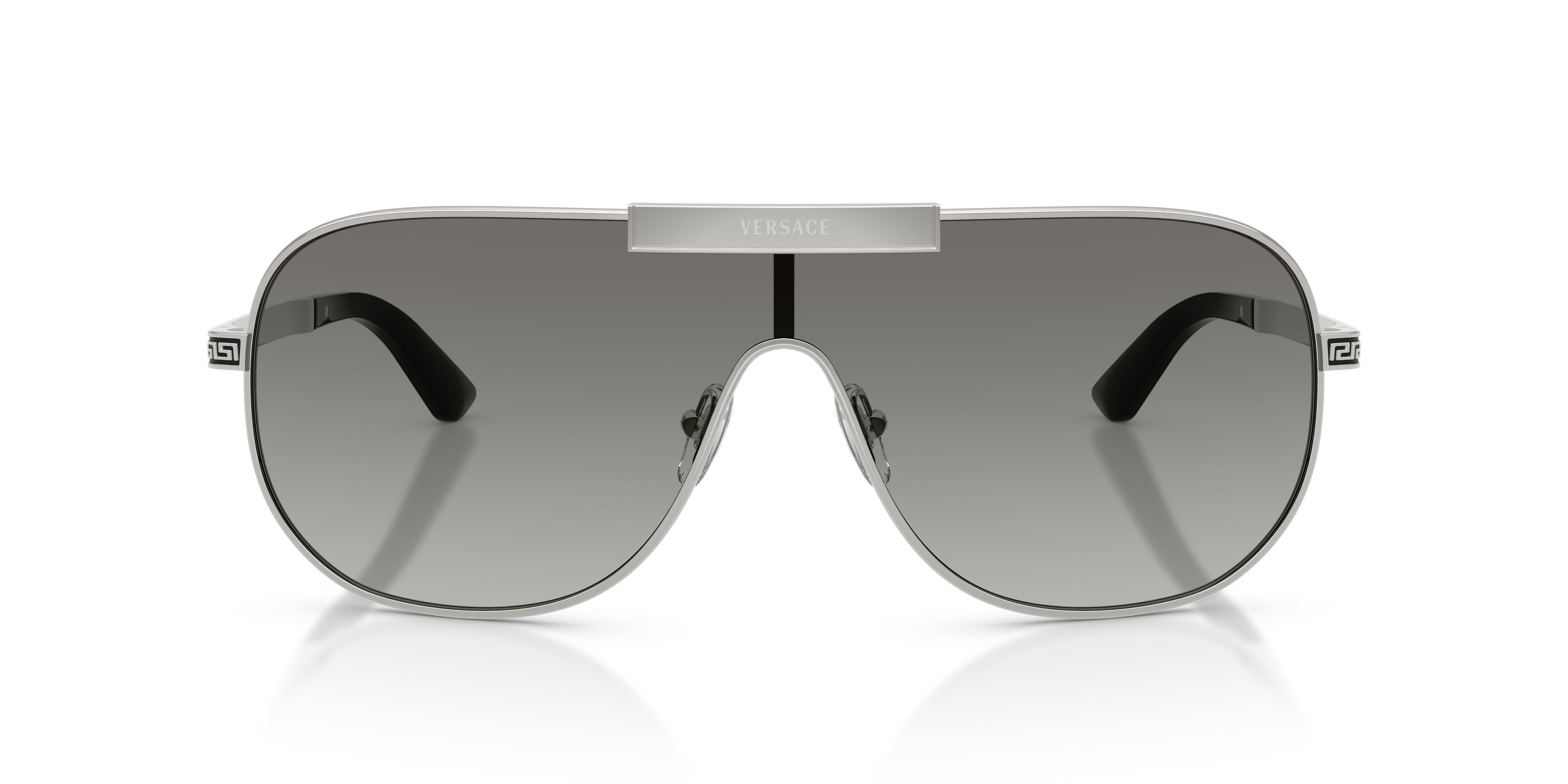 Sunglasses Versace VE 2293 (100011) color argento shape irregular lenses sfumato grigio
