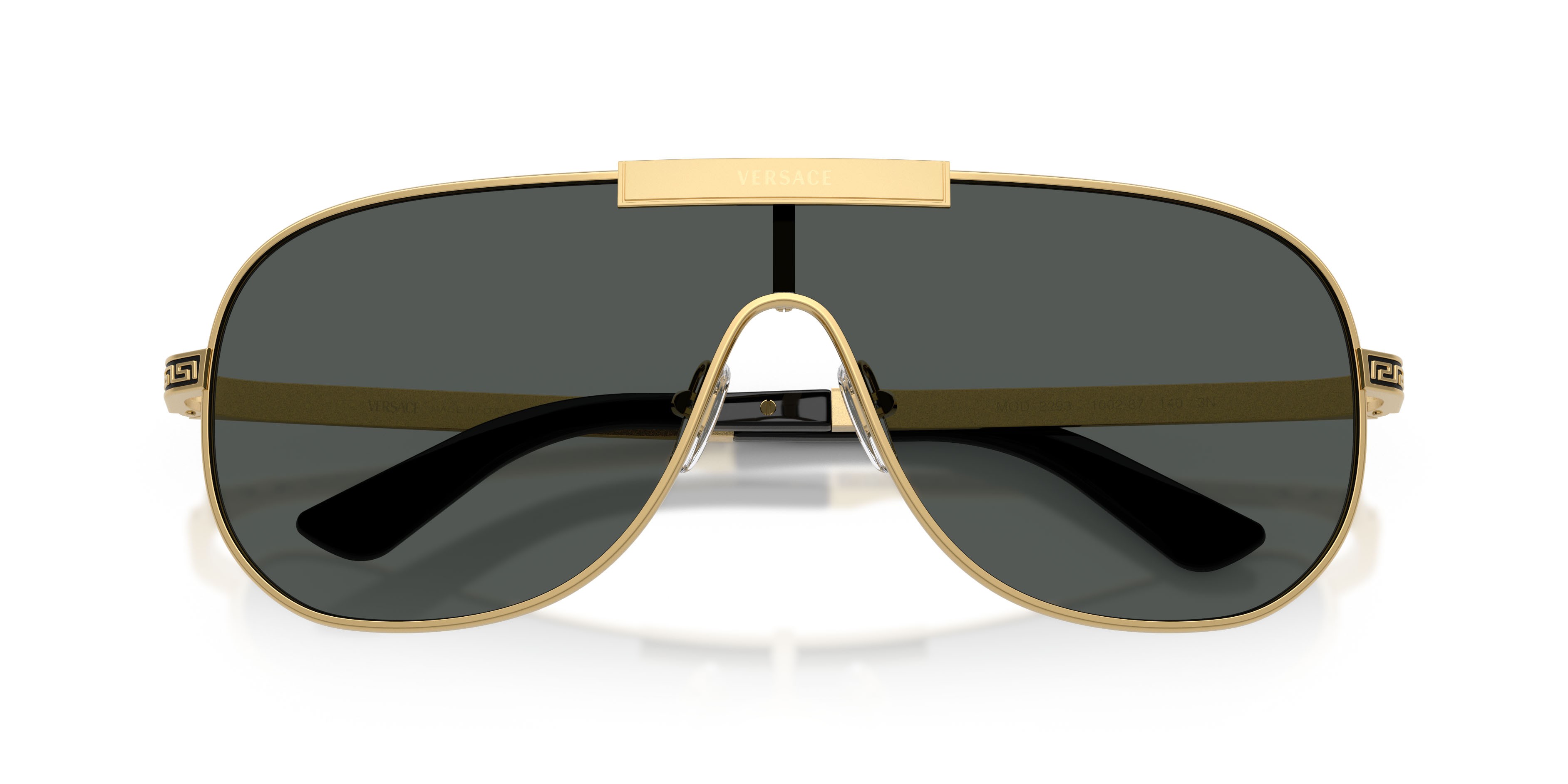 Occhiali da sole Versace VE 2293 (100287) colore oro forma irregolare lenti grigio scuro