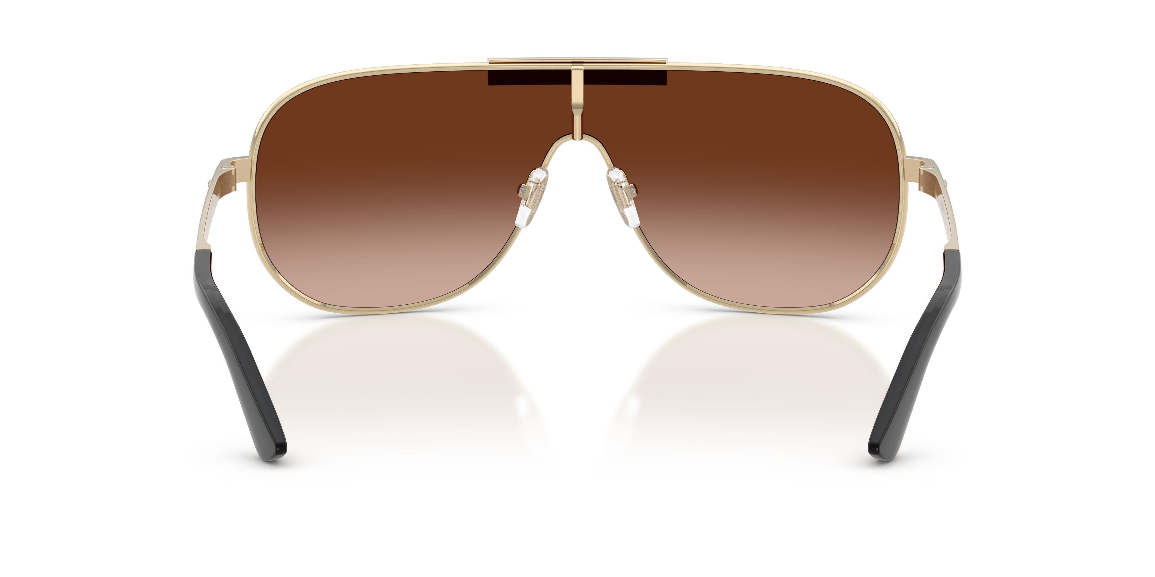 Sunglasses Versace VE 2293 (125213) color oro pallido shape irregular lenses marrone sfumato