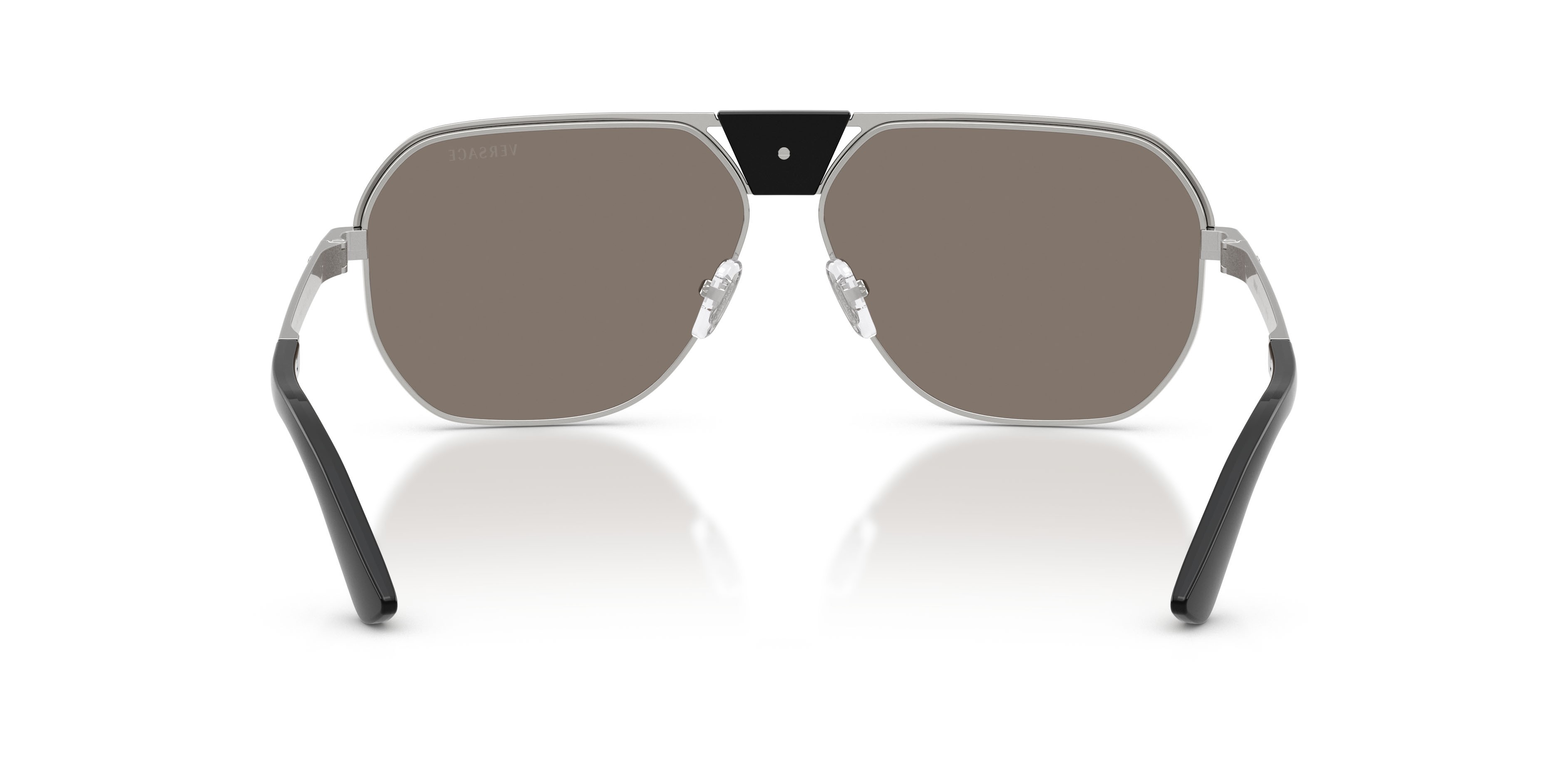 Occhiali da sole Versace VE 2294 (10006G) colore argento forma quadrato lenti grigio chiaro specchiato argento