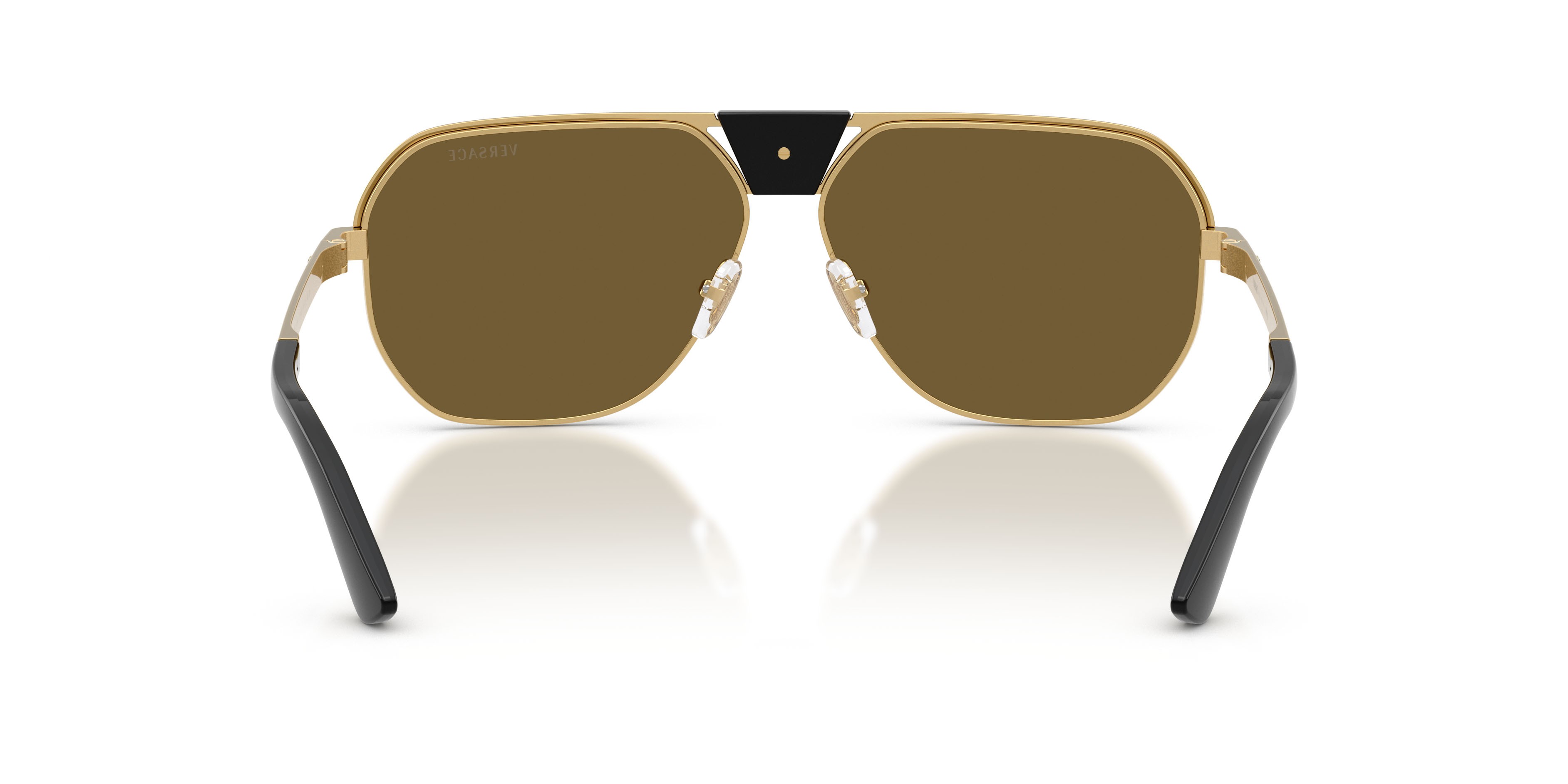 Occhiali da sole Versace VE 2294 (10025A) colore oro forma quadrato lenti marrone specchiato oro